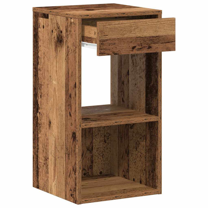 vidaXL Comodini con Cassetto 2 pz Legno Antico 35x34x66,5 cm