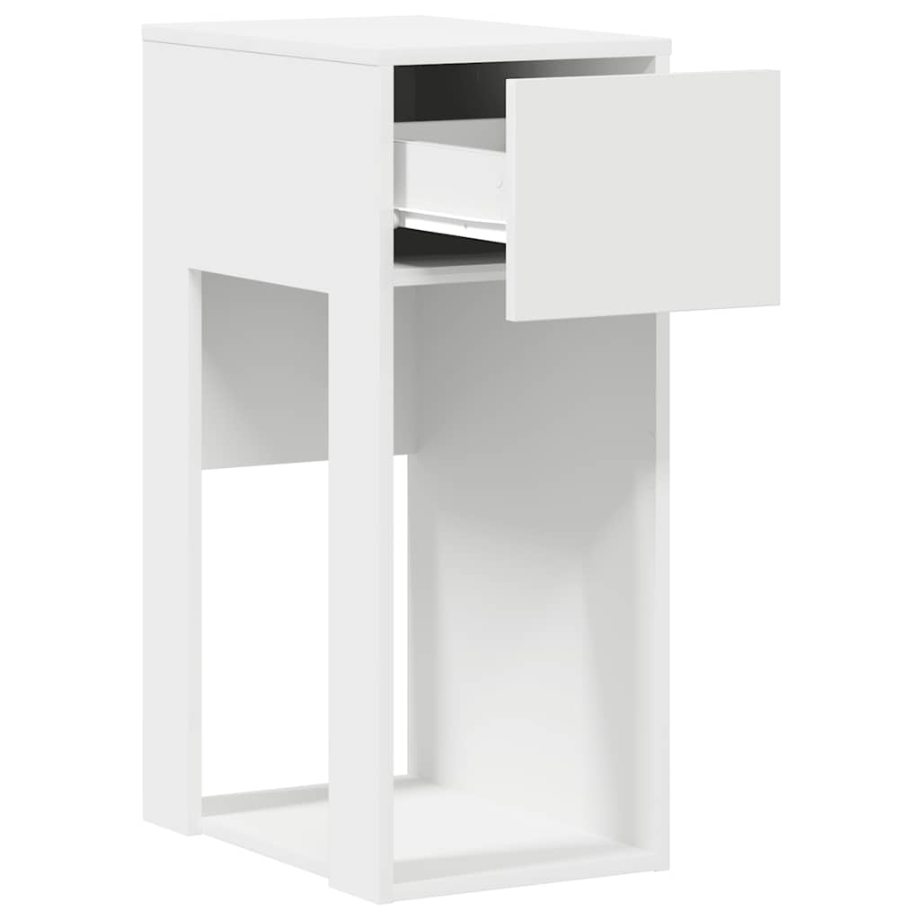 Supporto a Torre per Computer con Cassetto Bianco 30x44x74 cm