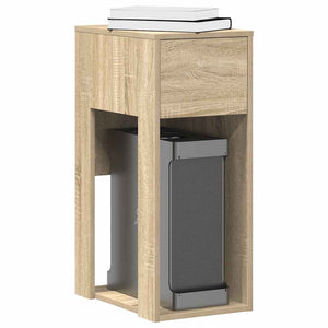 vidaXL Supporto per Computer a Torre con Cassetto Rovere 30x44x74 cm