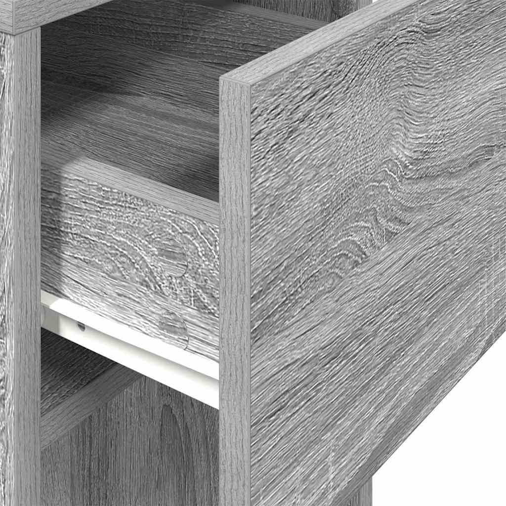 vidaXL Supporto a Torre per Computer con Cassetto Grigio 30x44x74 cm