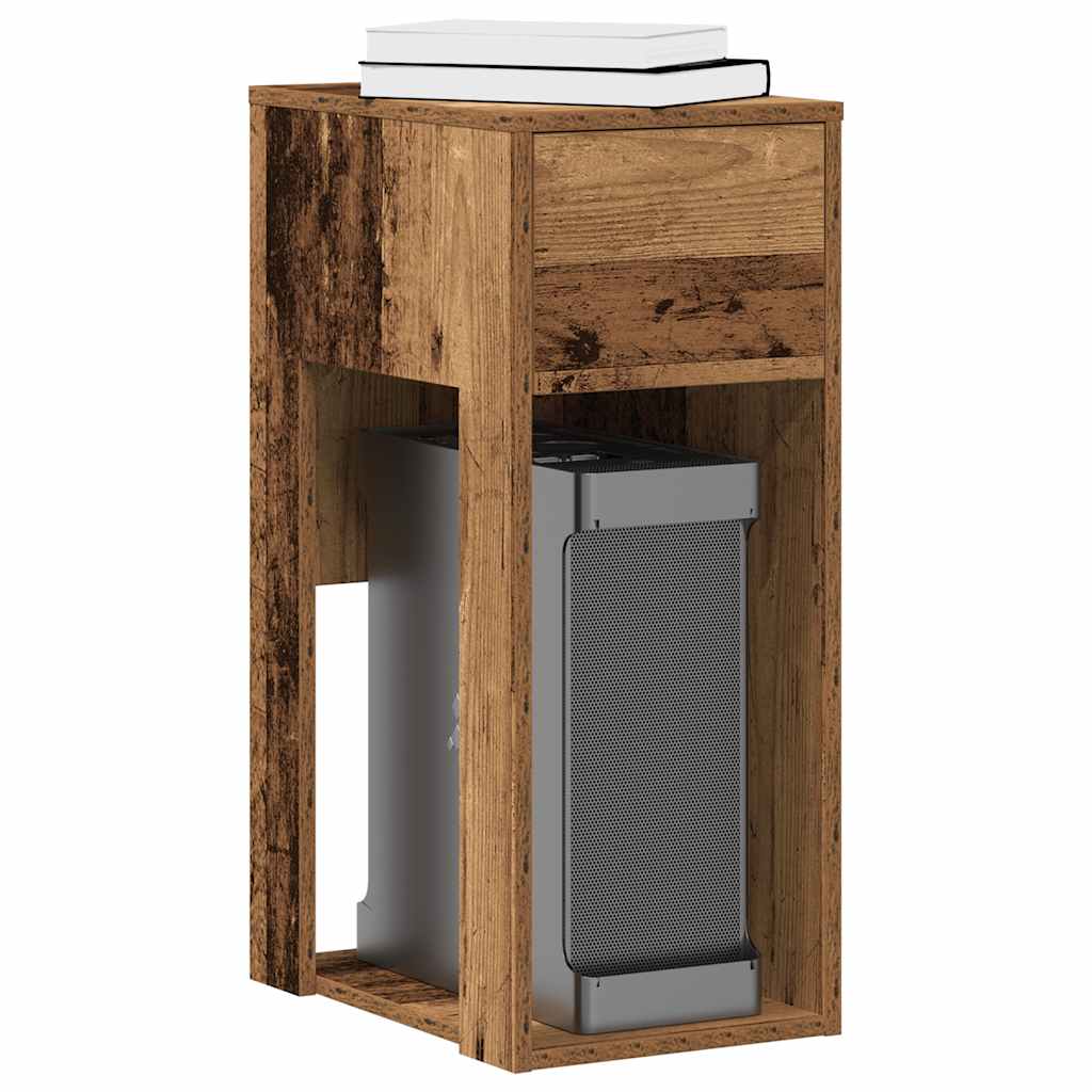 Supporto per Computer a Torre con Cassetto Antico 30x44x74 cm 858738