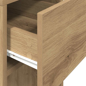 Supporto per Computer a Torre con Cassetto Rovere 30x44x74 cm 858739