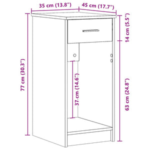 Supporto per Computer a Torre con Cassetto Rovere 35x45x77 cm 858742