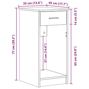Supporto per Computer a Torre con Cassetto Rovere 35x45x77 cm