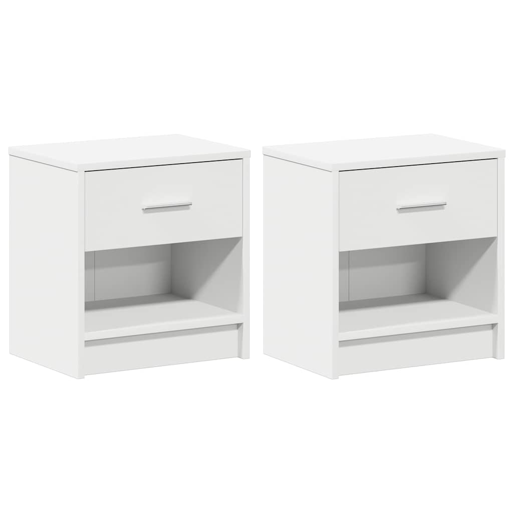 Comodini 2 pz con Cassetto Bianco 39x28x41 cm 858750