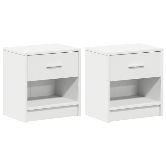 Comodini 2 pz con Cassetto Bianco 39x28x41 cm 858750