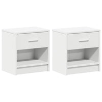 Comodini 2 pz con Cassetto Bianco 39x28x41 cm