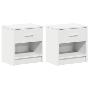Comodini 2 pz con Cassetto Bianco 39x28x41 cm