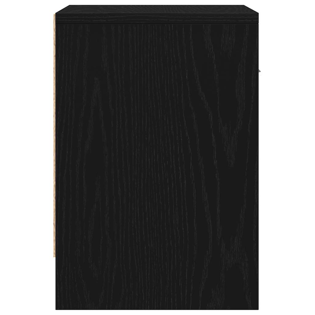 Comodino con cassetto-Tavolino da notte Nero 39x28x41 cm