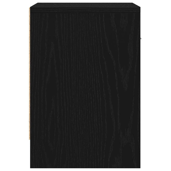 Comodino con cassetto-Tavolino da notte Nero 39x28x41 cm