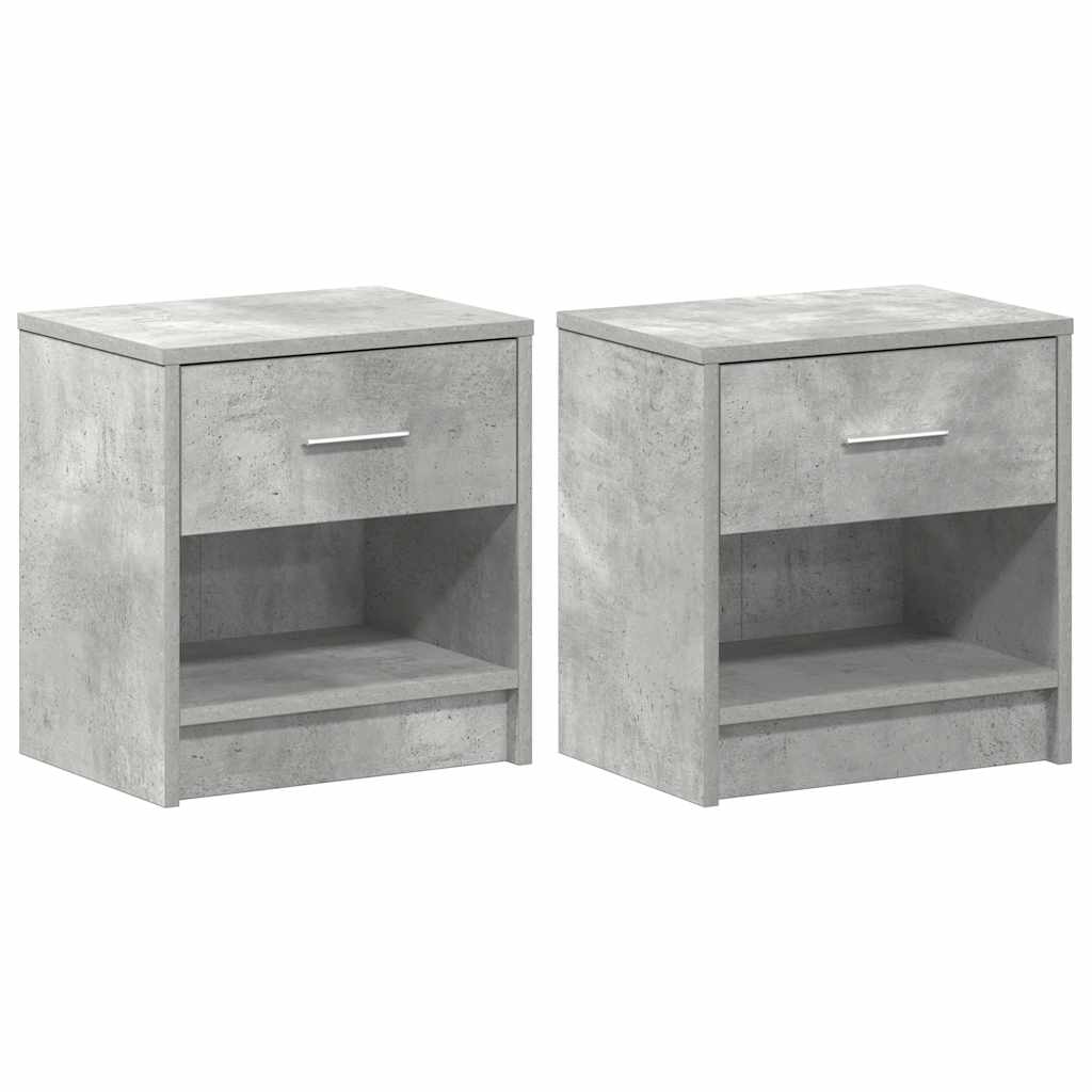 Comodini 2 pz con Cassetto Grigio Cemento 39x28x41 cm 858756