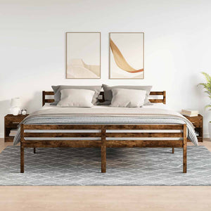 Comodini 2 pz con Cassetto Rovere Fumo 39x28x41 cm