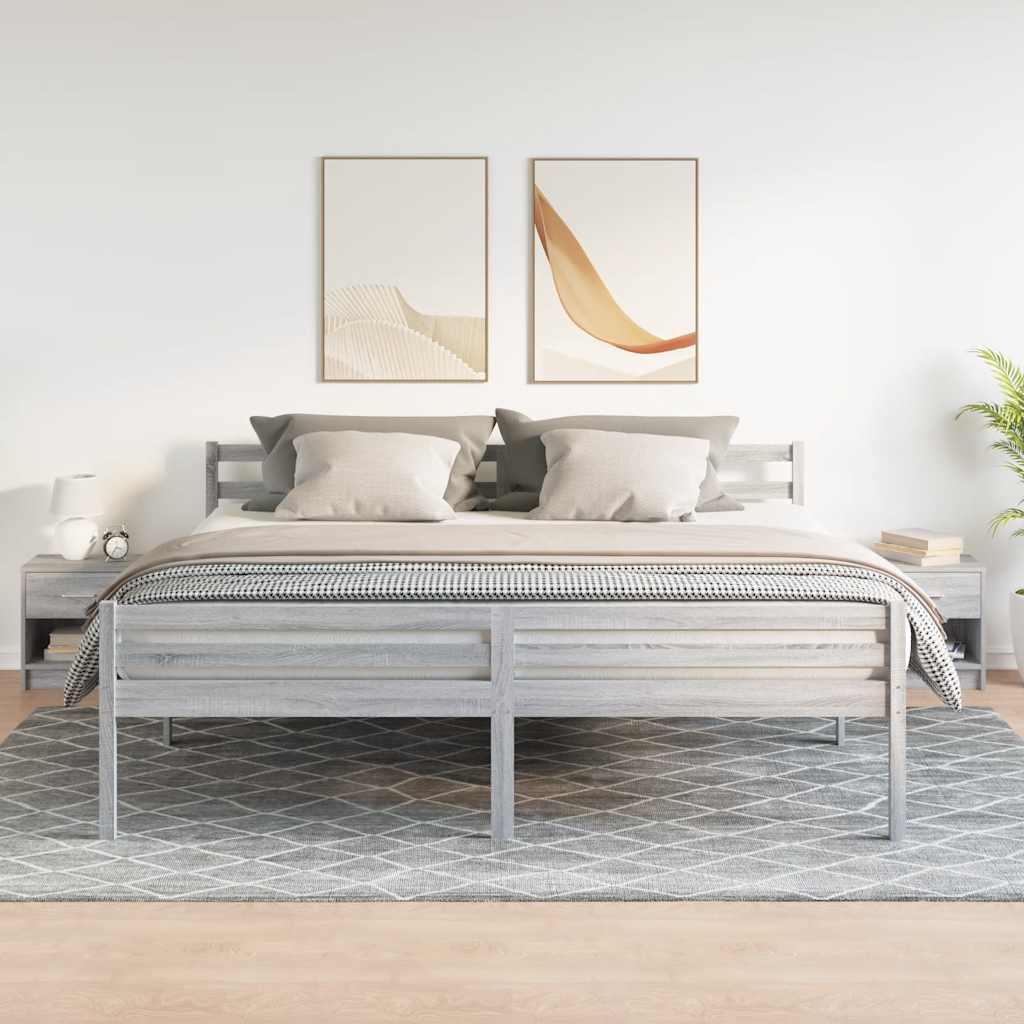 vidaXL Comodini 2 pz con Cassetto Grigio Sonoma 39x28x41 cm