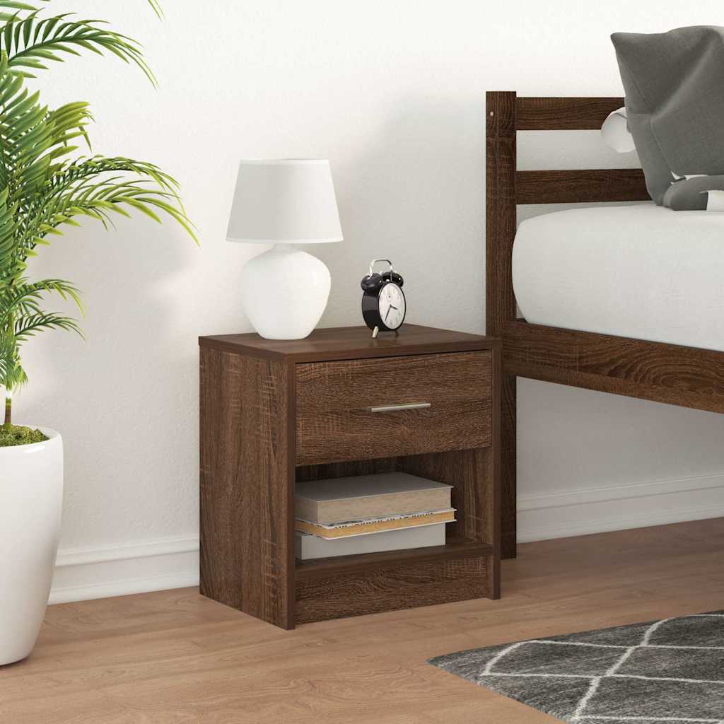 Comodino con Cassetto Rovere Marrone 39x28x41 cm 858761