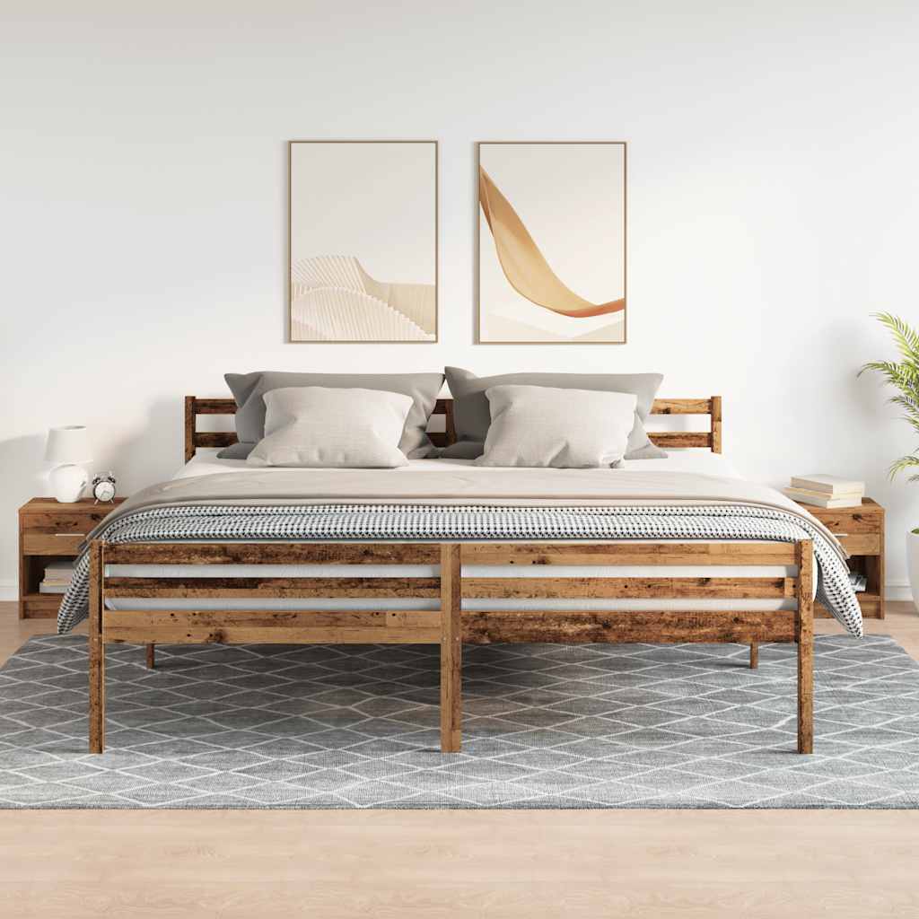 Comodini 2 pz con Cassetto Legno Antico 39x28x41 cm 858764