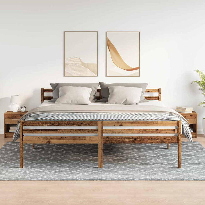 Comodini 2 pz con Cassetto Legno Antico 39x28x41 cm 858764