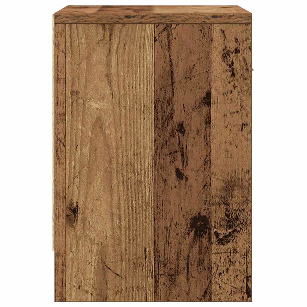 Comodini 2 pz con Cassetto Legno Antico 39x28x41 cm