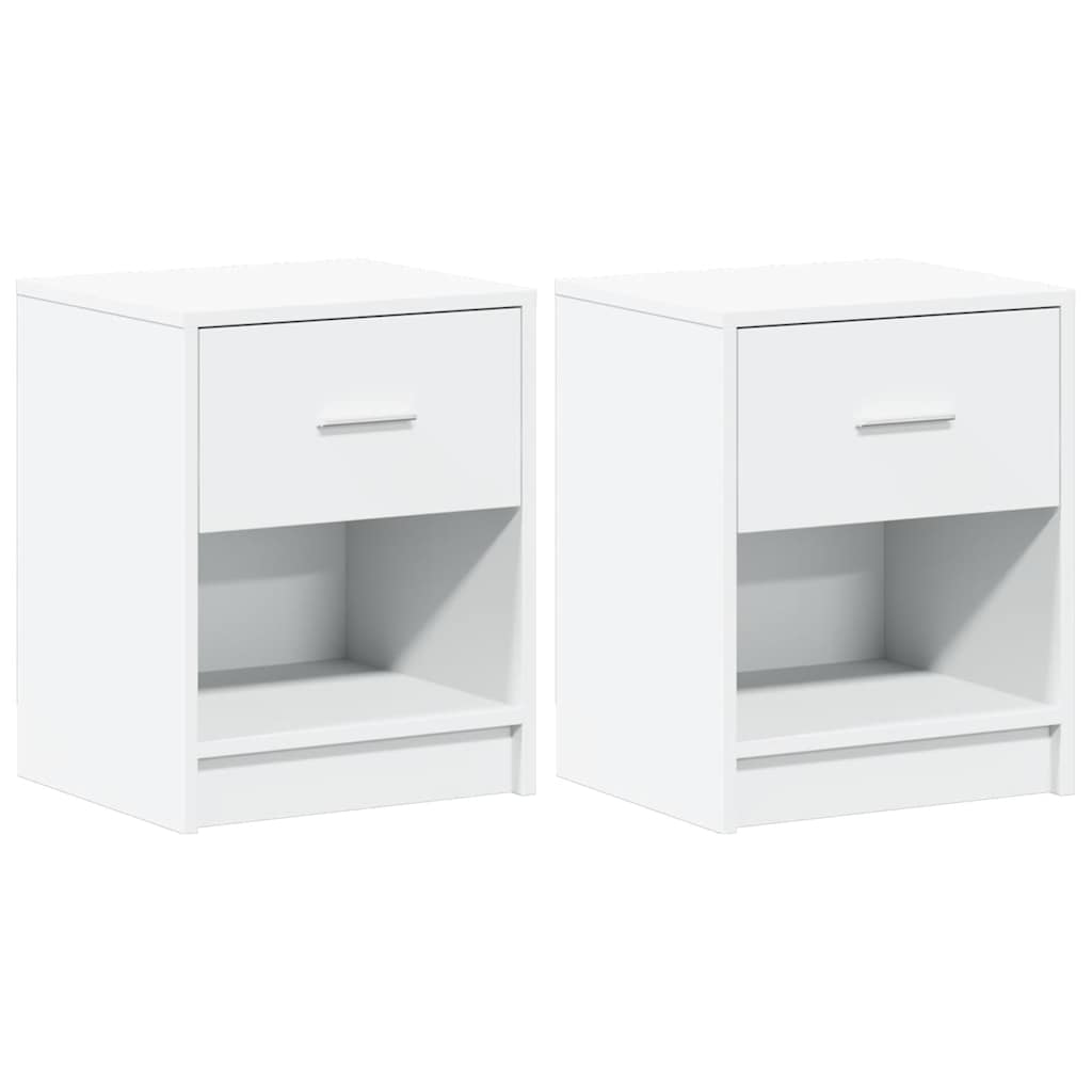 vidaXL Comodini 2 pz con Cassetto Bianco 40x34x50 cm