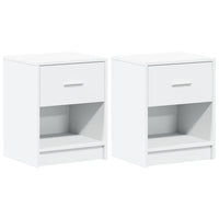 vidaXL Comodini 2 pz con Cassetto Bianco 40x34x50 cm