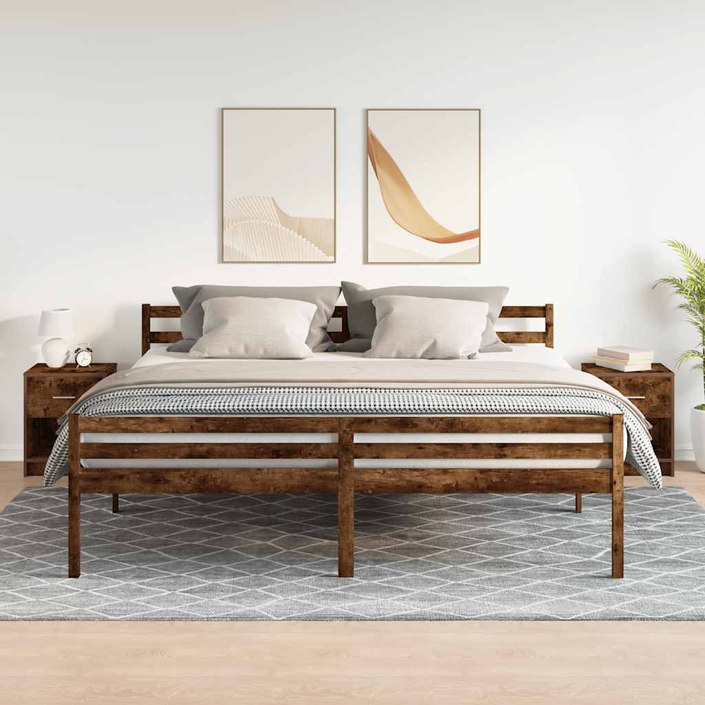 vidaXL Comodini 2 pz con Cassetto Rovere Fumo 40x34x50 cm