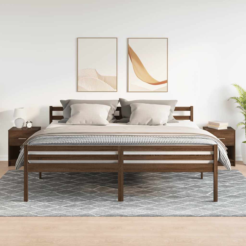 vidaXL Comodini 2 pz con Cassetto Rovere Marrone 40x34x50 cm