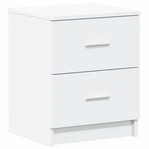 Comodino con 2 Cassetti-Tavolino da notte Bianco 40x36x50 cm