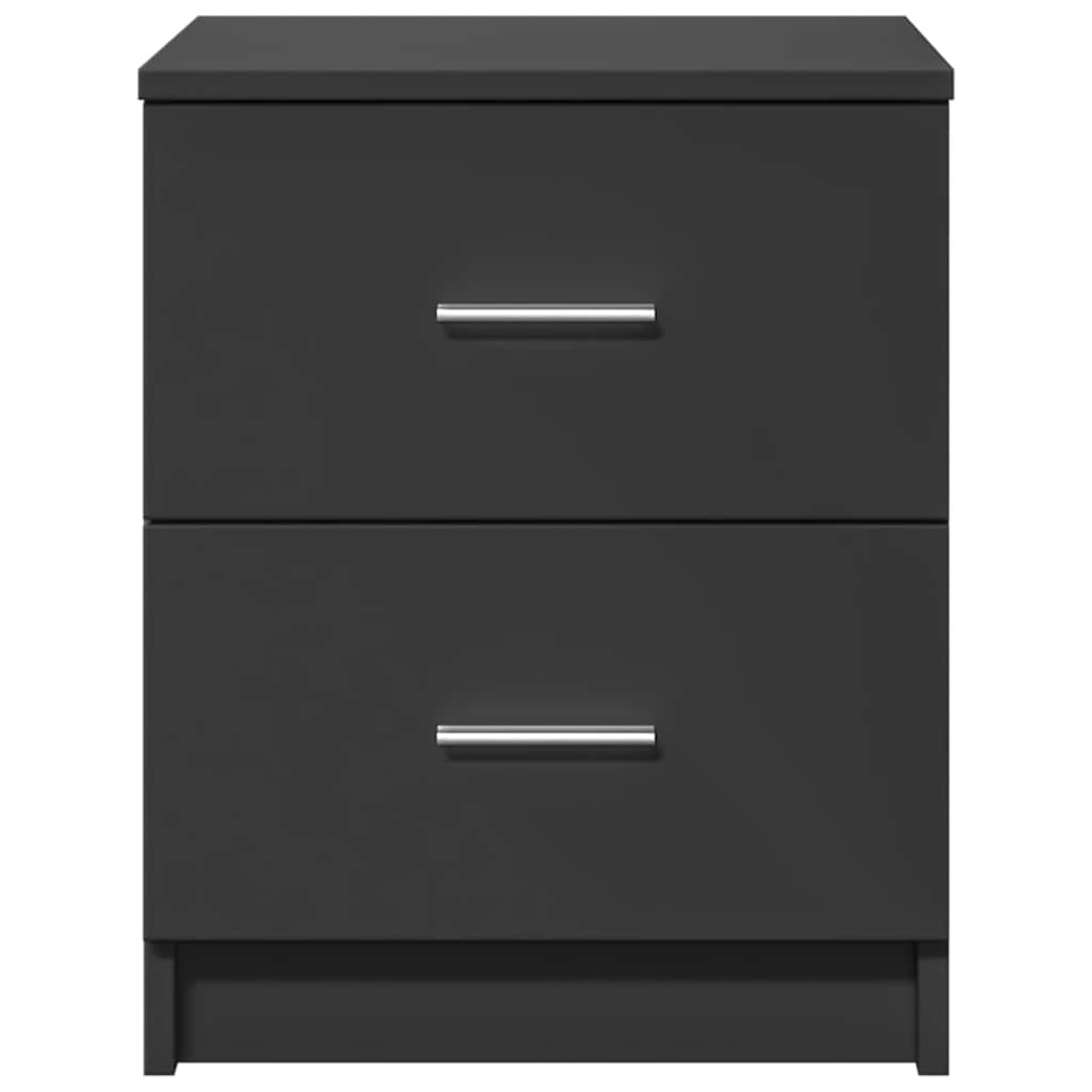 Comodino con 2 Cassetti Nero 40x36x50 cm 858787