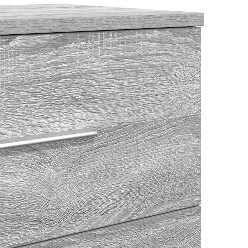 Comodino con 2 Cassetti-Tavolino da notte Grigio Sonoma 40x36x50 cm