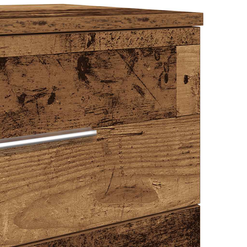 Comodino con 2 Cassetti Legno Antico 40x36x50 cm