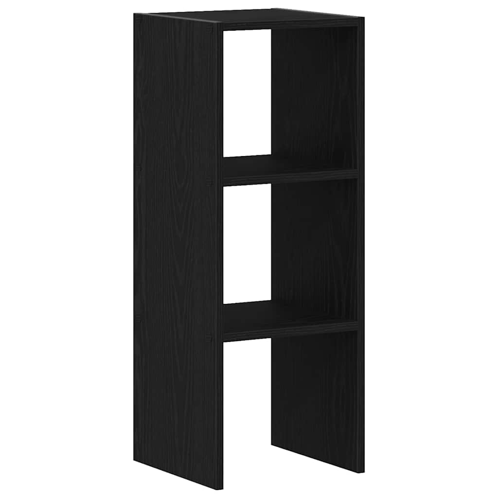 Libreria Impilabili-Scaffale per Libri-Mobile di Stoccaggio Rovere Nero 30x30x80 cm Legno Multistrato