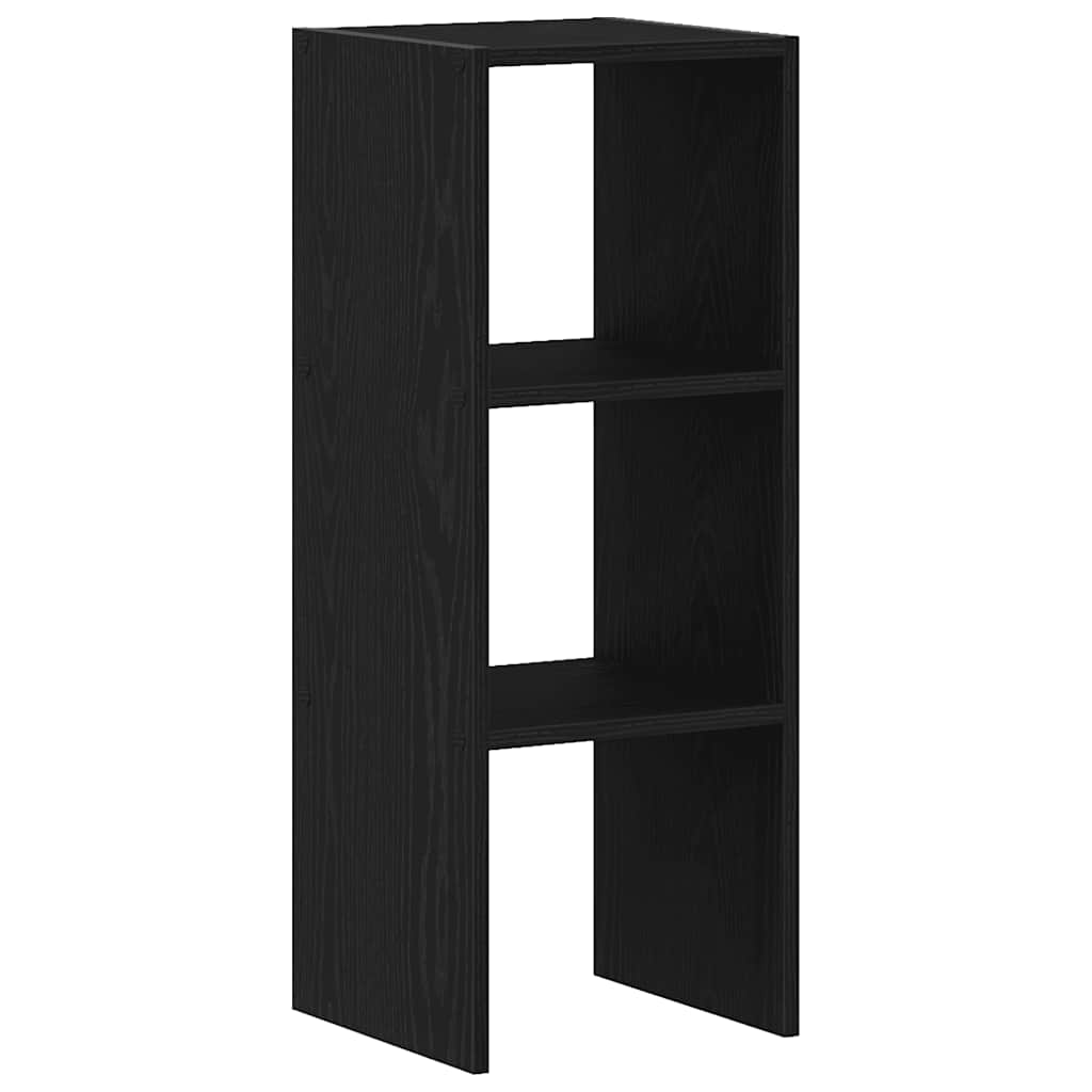 Libreria Impilabili-Scaffale per Libri-Mobile di Stoccaggio Rovere Nero 30x30x80 cm Legno Multistrato