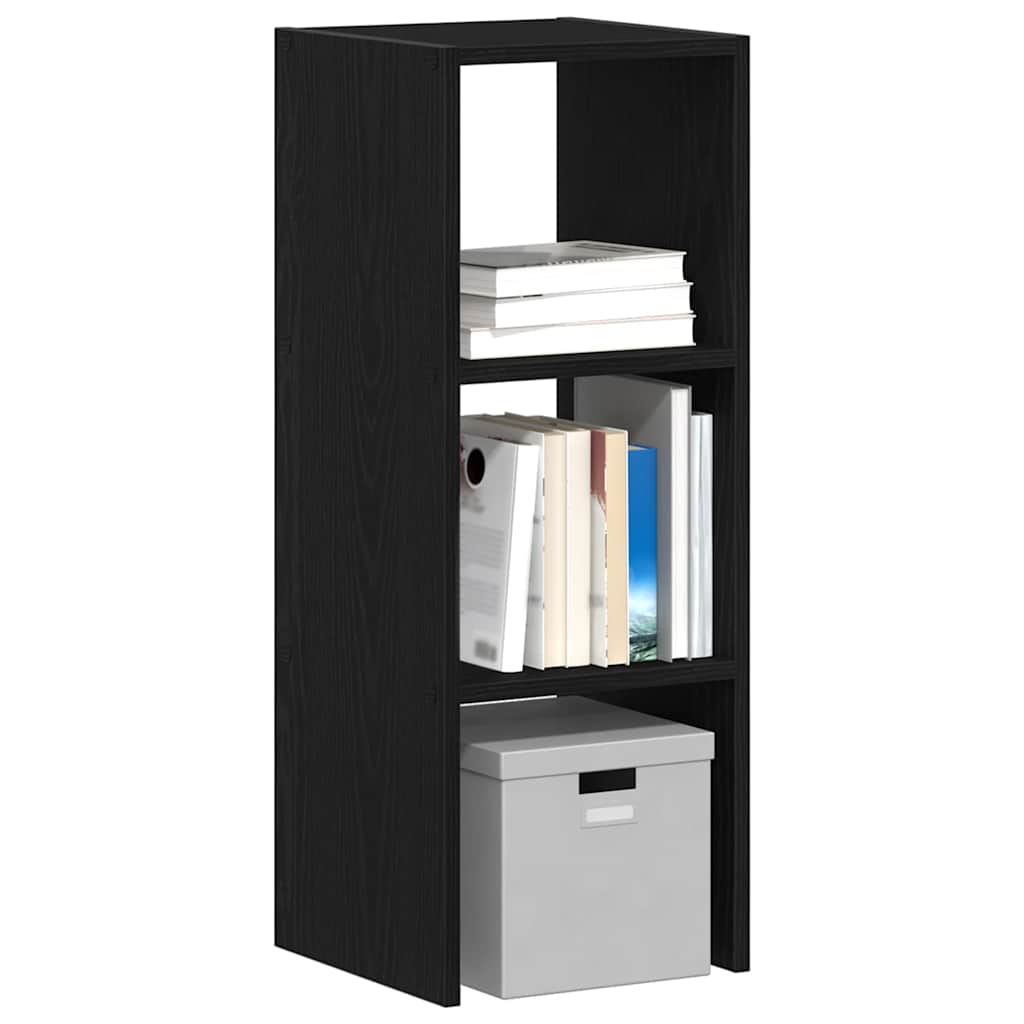 Libreria Impilabili-Scaffale per Libri-Mobile di Stoccaggio Rovere Nero 30x30x80 cm Legno Multistrato