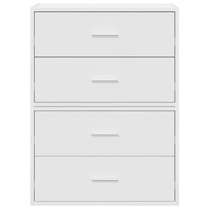 Armadi con 2 Cassetti 2 pz Bianchi 60x31x40cm Legno Multistrato 858822