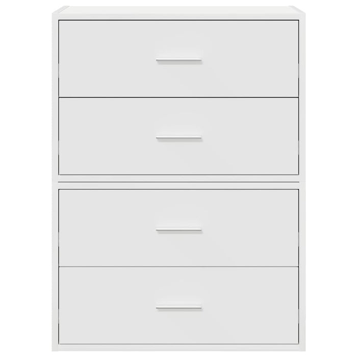 Armadi con 2 Cassetti 2 pz Bianchi 60x31x40cm Legno Multistrato