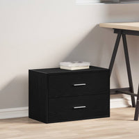 Armadio con 2 Cassetti Rovere Nero 60x31x40 cm in Truciolato