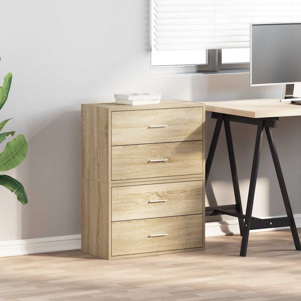 vidaXL Armadi con 2 Cassetti 2 pz Rovere Sonoma 60x31x40 cm Truciolato