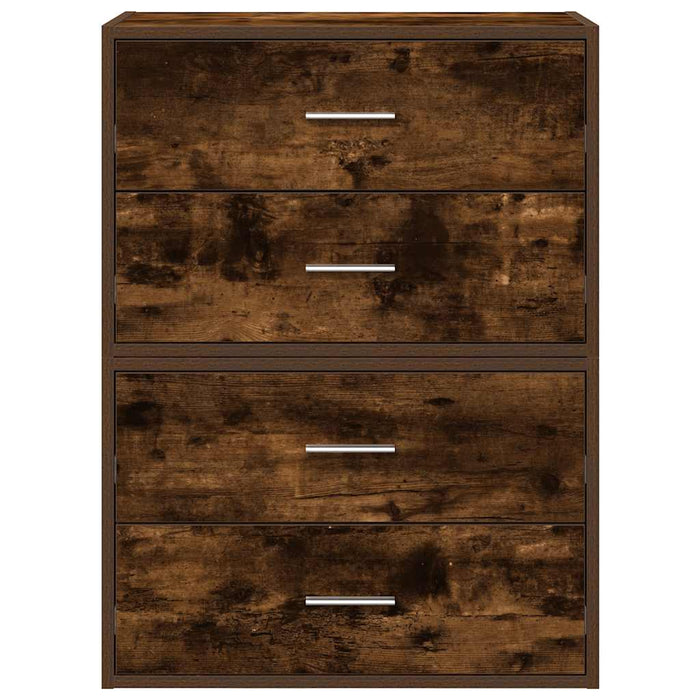 Armadi con 2 Cassetti 2 pz Rovere Fumo 60x31x40cm in Truciolato 858830