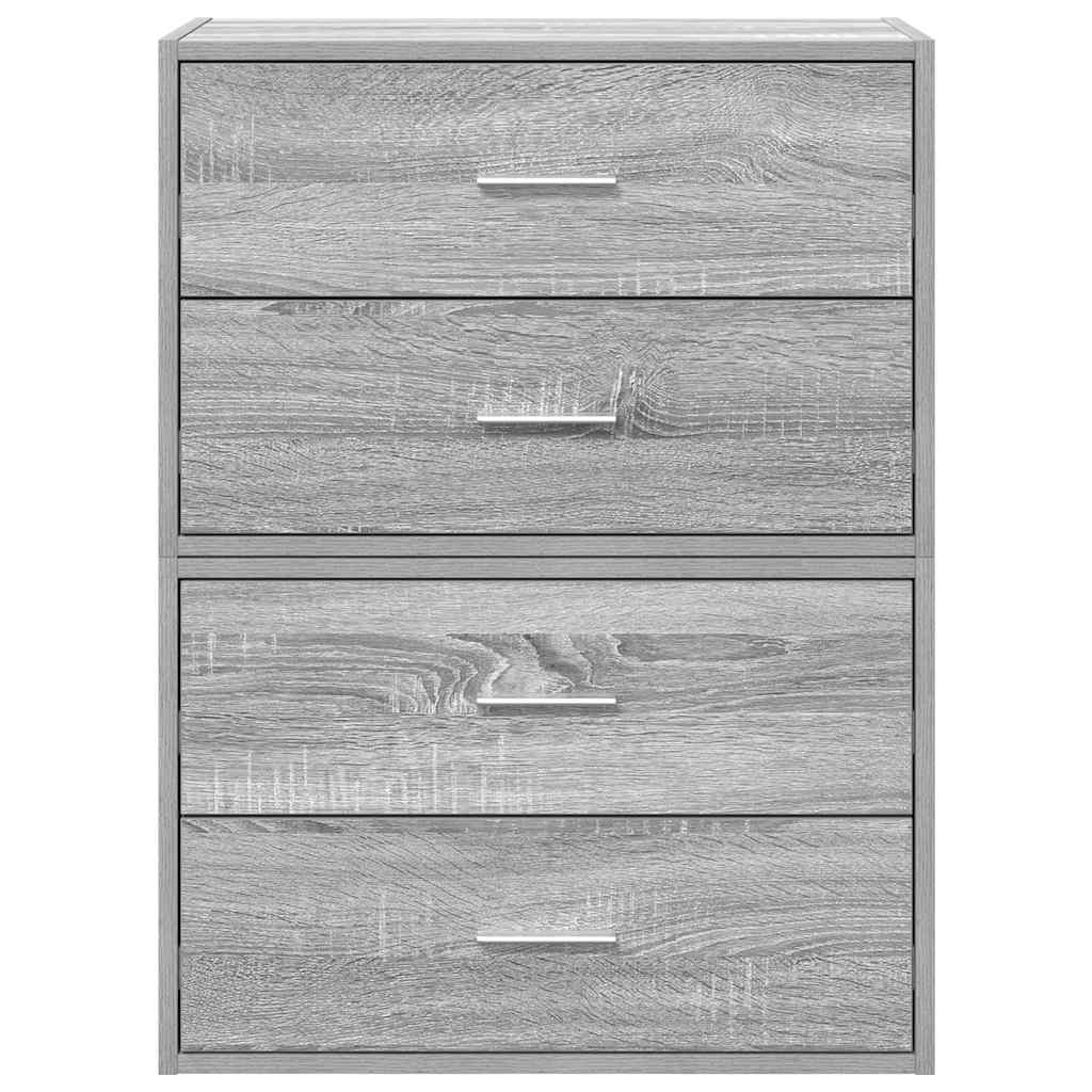 Armadi con 2 Cassetti 2 pz Grigio Sonoma 60x31x40 cm Truciolato 858832