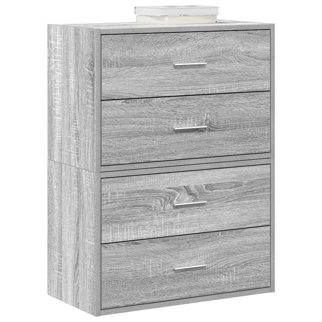 Armadi con 2 Cassetti 2 pz Grigio Sonoma 60x31x40 cm Truciolato 858832