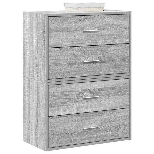 Armadi con 2 Cassetti 2 pz Grigio Sonoma 60x31x40 cm Truciolato 858832