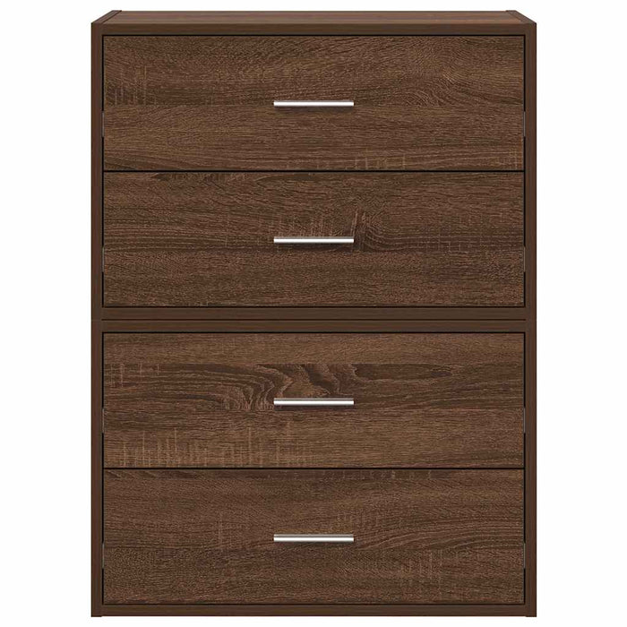 Armadi con 2 Cassetti 2 pz Rovere Marrone 60x31x40cm Truciolato