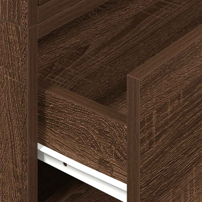 Armadi con 2 Cassetti 2 pz Rovere Marrone 60x31x40cm Truciolato 858834
