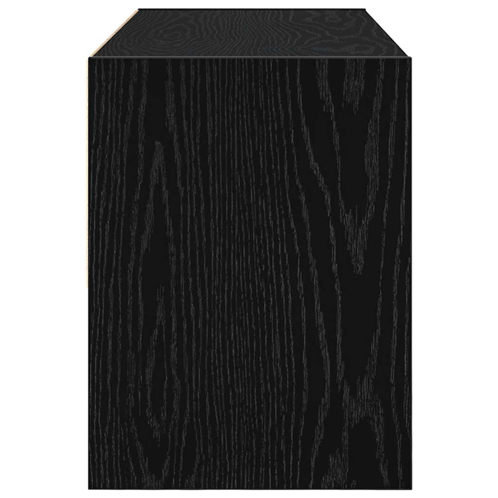 Scarpiera Impilabile Rovere Nero 89,5x30x40 cm 858841