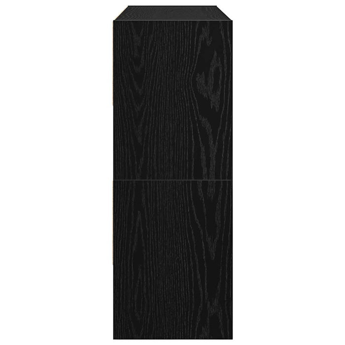 Scarpiere 2 pz Impilabili Rovere Nero 89,5x30x40 cm