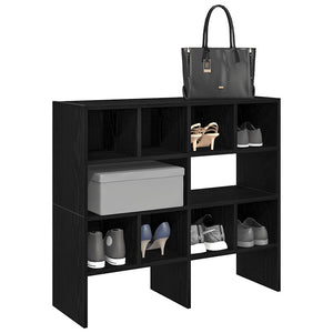 Scarpiere 2 pz Impilabili Rovere Nero 89,5x30x40 cm