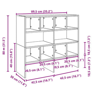 vidaXL Scarpiere 2 pz Impilabili Rovere Sonoma 89,5x30x40 cm
