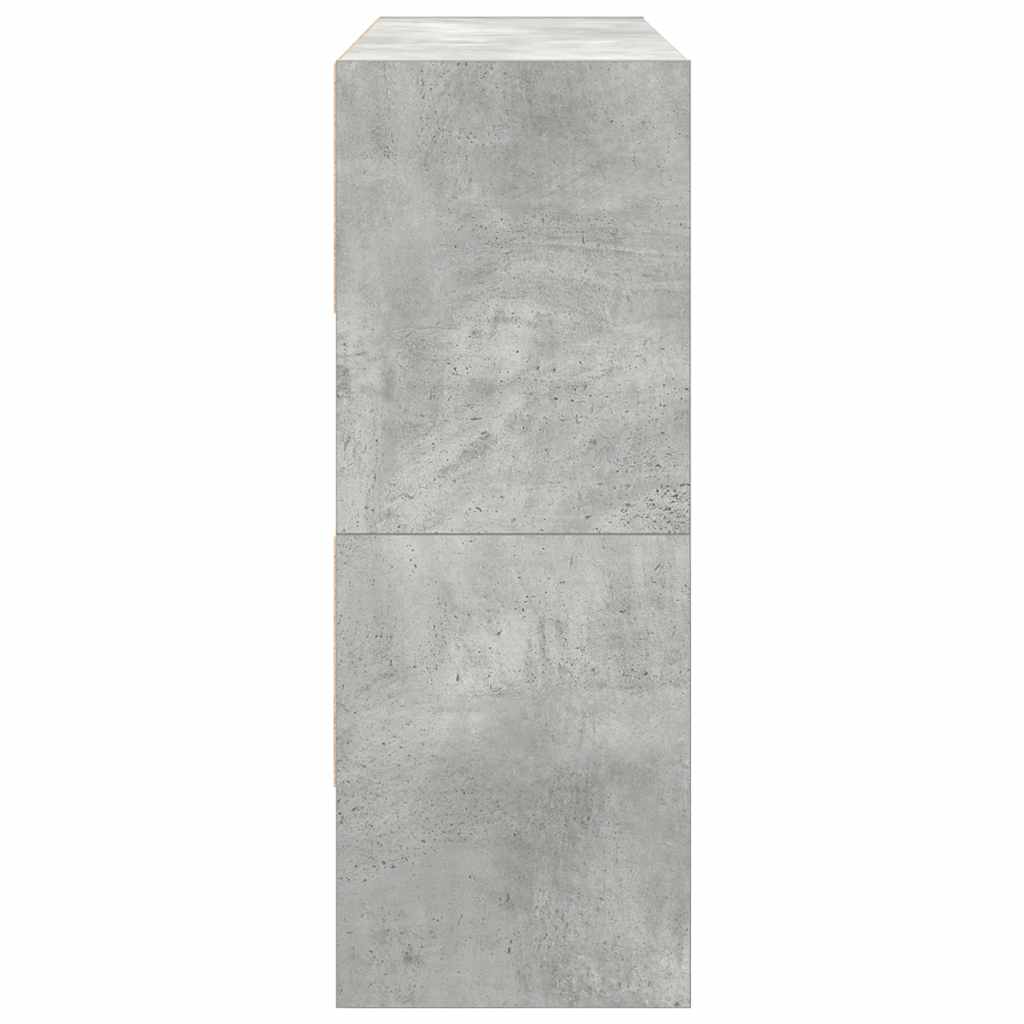 vidaXL Scarpiere 2 pz Impilabili Grigio Cemento 89,5x30x40 cm