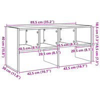 vidaXL Scarpiera Impilabile Rovere Fumo 89,5x30x40 cm