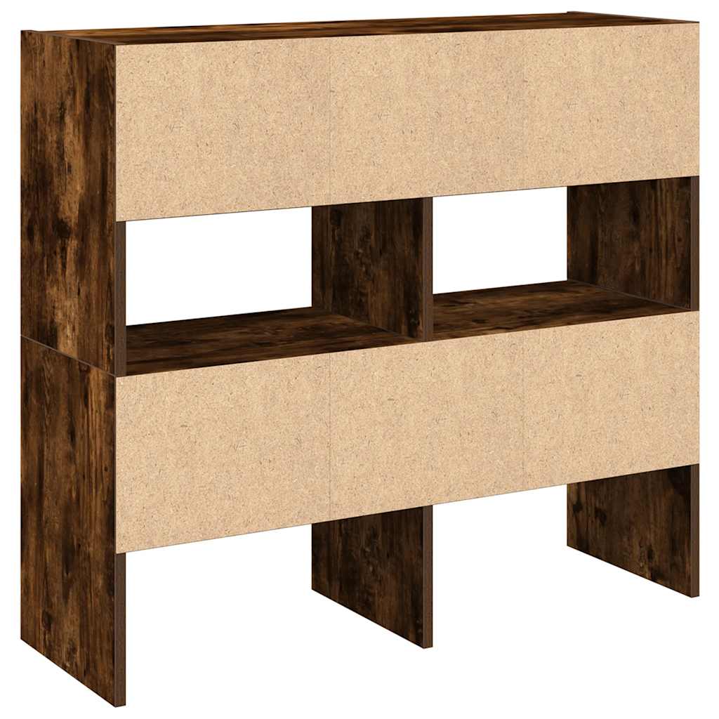 Scarpiere 2 pz Impilabili Rovere Fumo 89,5x30x40 cm