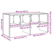 Scarpiera Impilabile Legno Antico 89,5x30x40 cm 858853